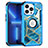 Silicone Matte Finish and Plastic Back Cover Case 360 Degrees YJ1 for Apple iPhone 13 Pro Blue