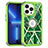 Silicone Matte Finish and Plastic Back Cover Case 360 Degrees YJ1 for Apple iPhone 13 Pro Green
