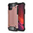 Silicone Matte Finish and Plastic Back Cover Case for Apple iPhone 12 Rose Gold