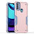 Silicone Matte Finish and Plastic Back Cover Case for Motorola Moto E40 Pink
