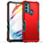 Silicone Matte Finish and Plastic Back Cover Case for Motorola Moto Edge 20 Lite 5G Red