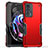 Silicone Matte Finish and Plastic Back Cover Case for Motorola Moto Edge 20 Pro 5G Red