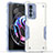 Silicone Matte Finish and Plastic Back Cover Case for Motorola Moto Edge 20 Pro 5G White