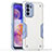Silicone Matte Finish and Plastic Back Cover Case for Motorola Moto Edge (2022) 5G White