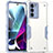 Silicone Matte Finish and Plastic Back Cover Case for Motorola Moto G200 5G White