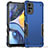 Silicone Matte Finish and Plastic Back Cover Case for Motorola Moto G22 Blue