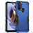 Silicone Matte Finish and Plastic Back Cover Case for Motorola Moto G31 Blue