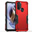 Silicone Matte Finish and Plastic Back Cover Case for Motorola Moto G31 Red