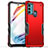 Silicone Matte Finish and Plastic Back Cover Case for Motorola Moto G40 Fusion Red