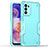 Silicone Matte Finish and Plastic Back Cover Case for Motorola MOTO G52 Cyan