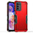 Silicone Matte Finish and Plastic Back Cover Case for Motorola MOTO G52 Red