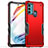 Silicone Matte Finish and Plastic Back Cover Case for Motorola Moto G60 Red