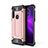 Silicone Matte Finish and Plastic Back Cover Case for Motorola Moto G8 Power Rose Gold