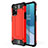 Silicone Matte Finish and Plastic Back Cover Case for OnePlus 8T 5G Red