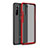 Silicone Matte Finish and Plastic Back Cover Case for OnePlus Nord Red