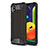 Silicone Matte Finish and Plastic Back Cover Case for Samsung Galaxy A01 Core Black