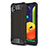 Silicone Matte Finish and Plastic Back Cover Case for Samsung Galaxy M01 Core Black