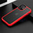 Silicone Matte Finish and Plastic Back Cover Case N01 for Apple iPhone 12 Mini Red