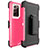 Silicone Matte Finish and Plastic Back Cover Case N04 for Samsung Galaxy Note 20 Ultra 5G Hot Pink