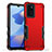 Silicone Matte Finish and Plastic Back Cover Case QW1 for Oppo A16 Red