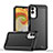 Silicone Matte Finish and Plastic Back Cover Case QW1 for Samsung Galaxy A04E Black