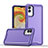 Silicone Matte Finish and Plastic Back Cover Case QW1 for Samsung Galaxy A04E Purple
