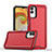 Silicone Matte Finish and Plastic Back Cover Case QW1 for Samsung Galaxy A04E Red