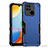 Silicone Matte Finish and Plastic Back Cover Case QW1 for Xiaomi Redmi 10C 4G Blue