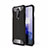 Silicone Matte Finish and Plastic Back Cover Case R01 for OnePlus 8 Black