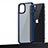 Silicone Matte Finish and Plastic Back Cover Case U04 for Apple iPhone 13 Mini Blue