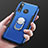 Silicone Matte Finish and Plastic Back Cover Case with Finger Ring Stand A01 for Huawei Nova 4