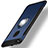 Silicone Matte Finish and Plastic Back Cover Case with Finger Ring Stand for Huawei GR3 (2017) Blue