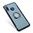 Silicone Matte Finish and Plastic Back Cover Case with Finger Ring Stand for Huawei Nova 3i Blue