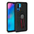 Silicone Matte Finish and Plastic Back Cover Case with Finger Ring Stand for Huawei P30 Pro Black