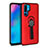 Silicone Matte Finish and Plastic Back Cover Case with Finger Ring Stand for Huawei P30 Pro Red