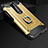 Silicone Matte Finish and Plastic Back Cover Case with Finger Ring Stand for OnePlus 8 Gold
