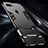 Silicone Matte Finish and Plastic Back Cover Case with Finger Ring Stand for Oppo A7 Black