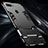 Silicone Matte Finish and Plastic Back Cover Case with Finger Ring Stand for Oppo AX7 Black