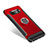 Silicone Matte Finish and Plastic Back Cover Case with Finger Ring Stand for Samsung Galaxy Note 8 Duos N950F Red