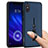 Silicone Matte Finish and Plastic Back Cover Case with Finger Ring Stand for Xiaomi Mi 8 Pro Global Version Blue