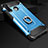 Silicone Matte Finish and Plastic Back Cover Case with Finger Ring Stand H01 for Huawei P30 Lite Blue