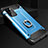 Silicone Matte Finish and Plastic Back Cover Case with Finger Ring Stand N01 for Samsung Galaxy Note 20 5G Sky Blue