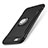 Silicone Matte Finish and Plastic Back Cover Case with Finger Ring Stand S01 for Apple iPhone 7 Black