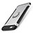 Silicone Matte Finish and Plastic Back Cover Case with Finger Ring Stand S01 for Apple iPhone 7 Silver