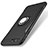 Silicone Matte Finish and Plastic Back Cover Case with Finger Ring Stand S01 for Apple iPhone 8 Plus Black