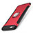 Silicone Matte Finish and Plastic Back Cover Case with Finger Ring Stand S01 for Apple iPhone 8 Red