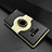 Silicone Matte Finish and Plastic Back Cover Case with Finger Ring Stand S01 for Samsung Galaxy Note 9 Gold