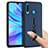 Silicone Matte Finish and Plastic Back Cover Case with Finger Ring Stand S04 for Huawei Nova 4e Blue