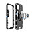 Silicone Matte Finish and Plastic Back Cover Case with Magnetic Finger Ring Stand for Apple iPhone 11 Black