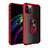 Silicone Matte Finish and Plastic Back Cover Case with Magnetic Finger Ring Stand for Apple iPhone 12 Pro Max Red